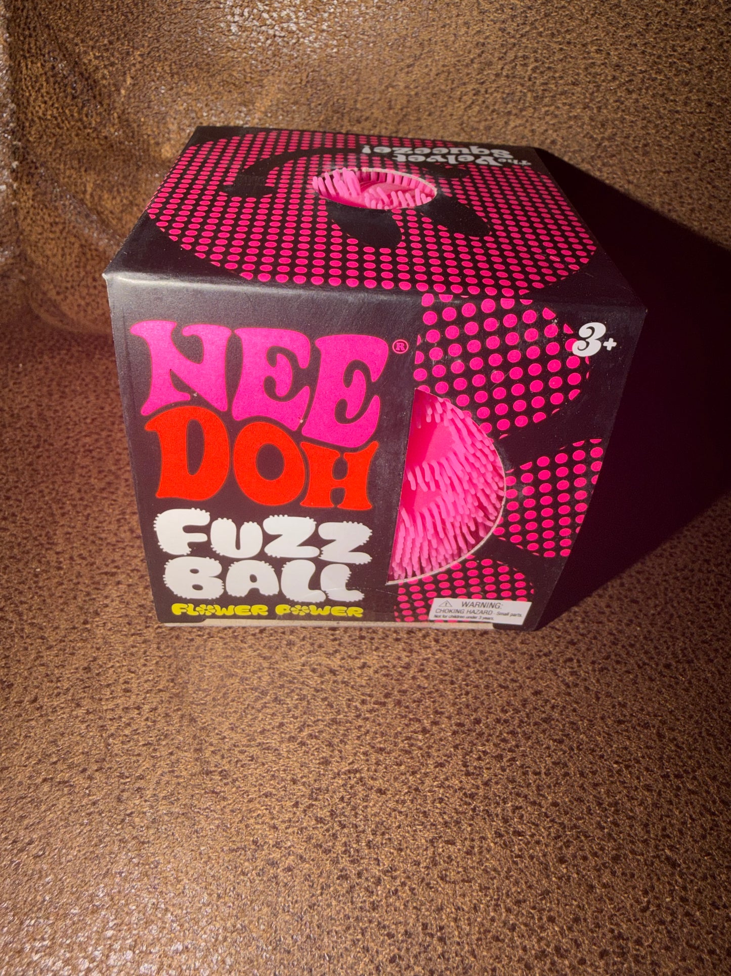 Pink flower power Needoh Fuzz ball