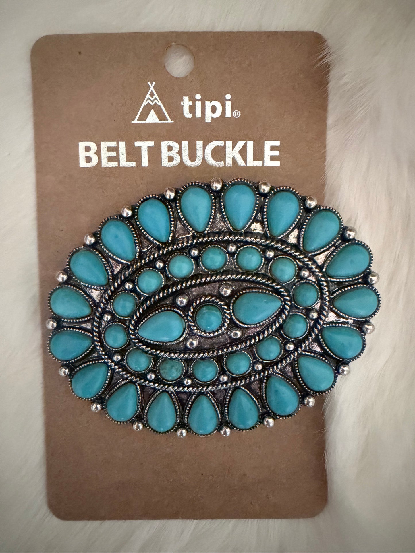 Turquoise Gem Stone Silver Buckle