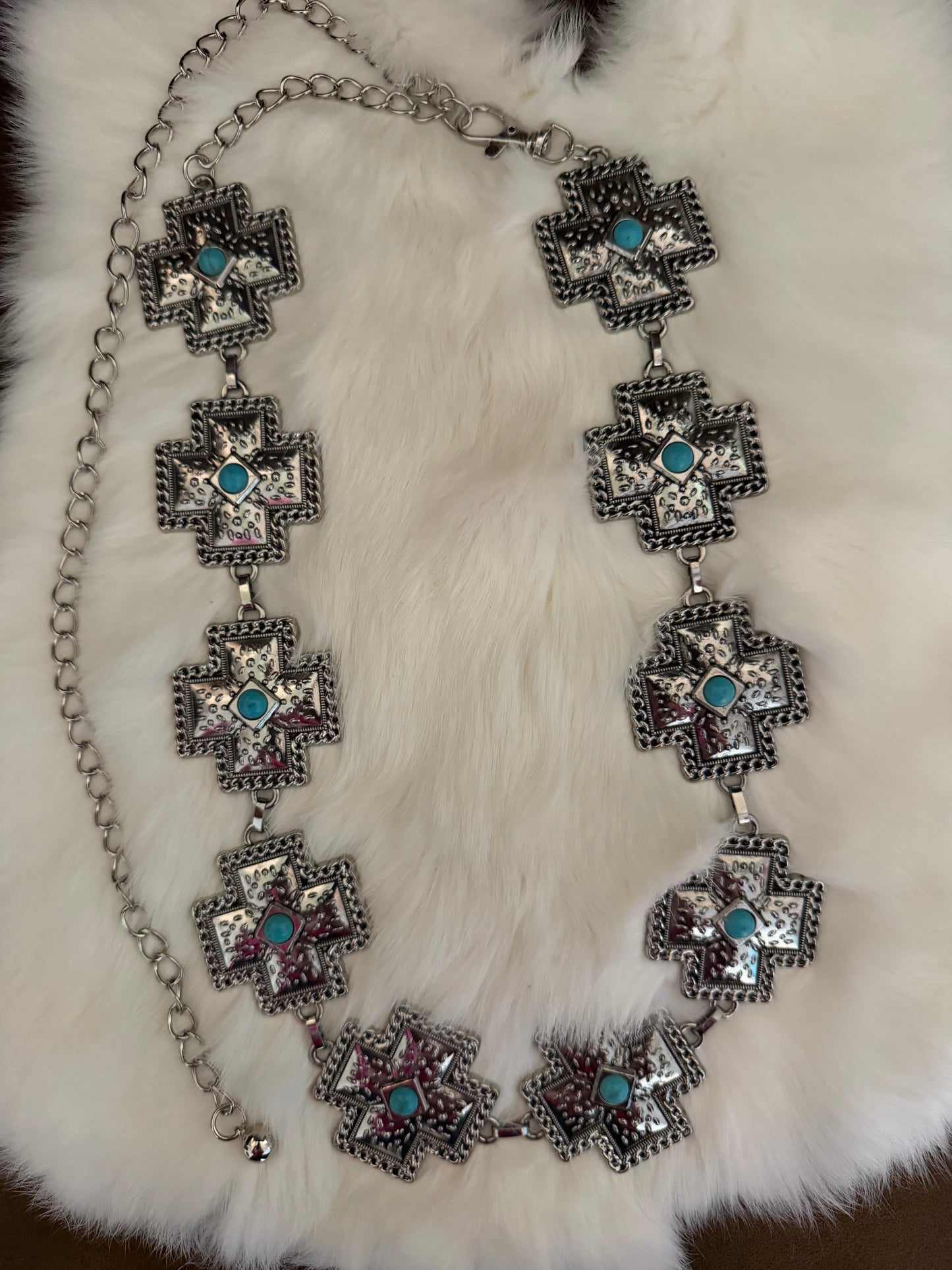 Cross Turquoise Concho Belt