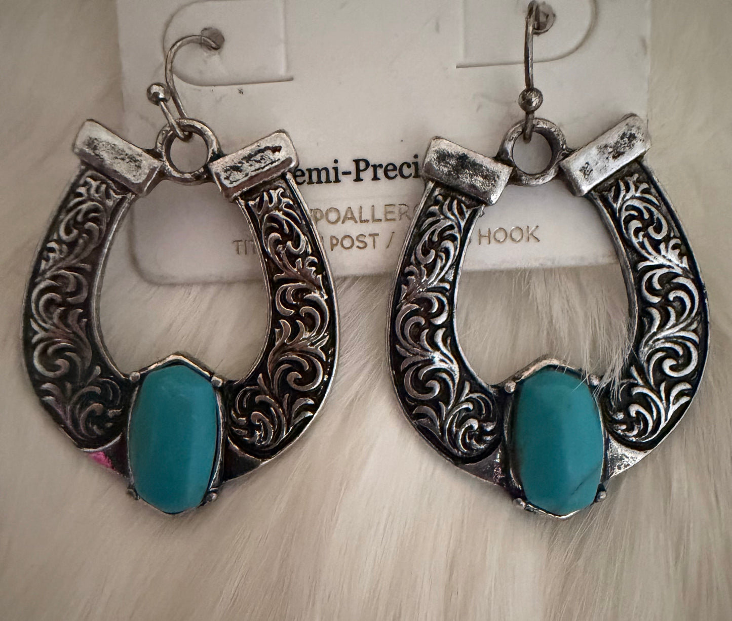 Horseshoe Turquoise Earrings