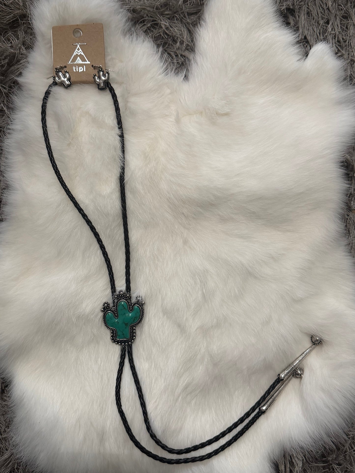 Necklace and Earring Cactus Set