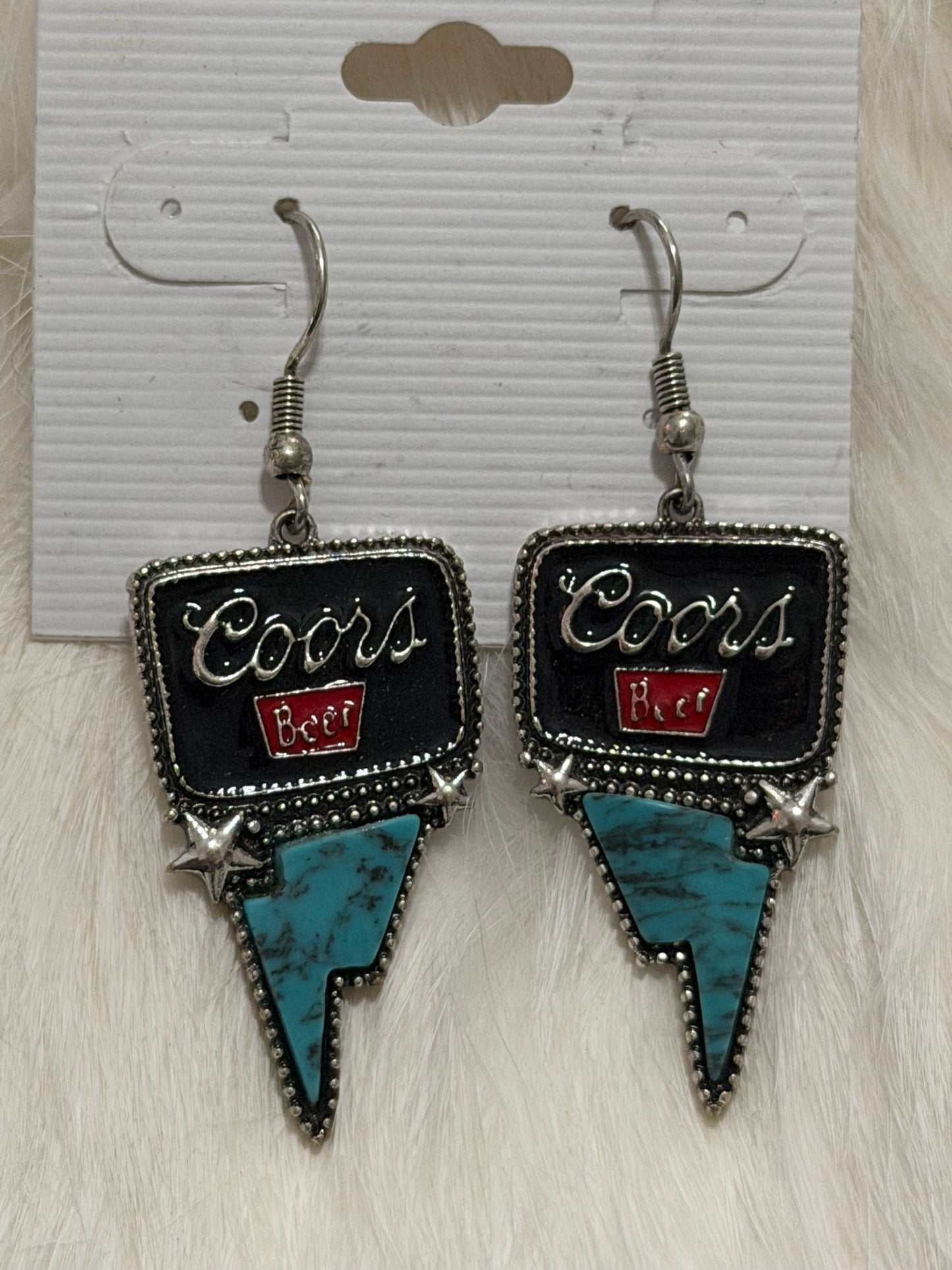 Coors Lightning Bolt earrings