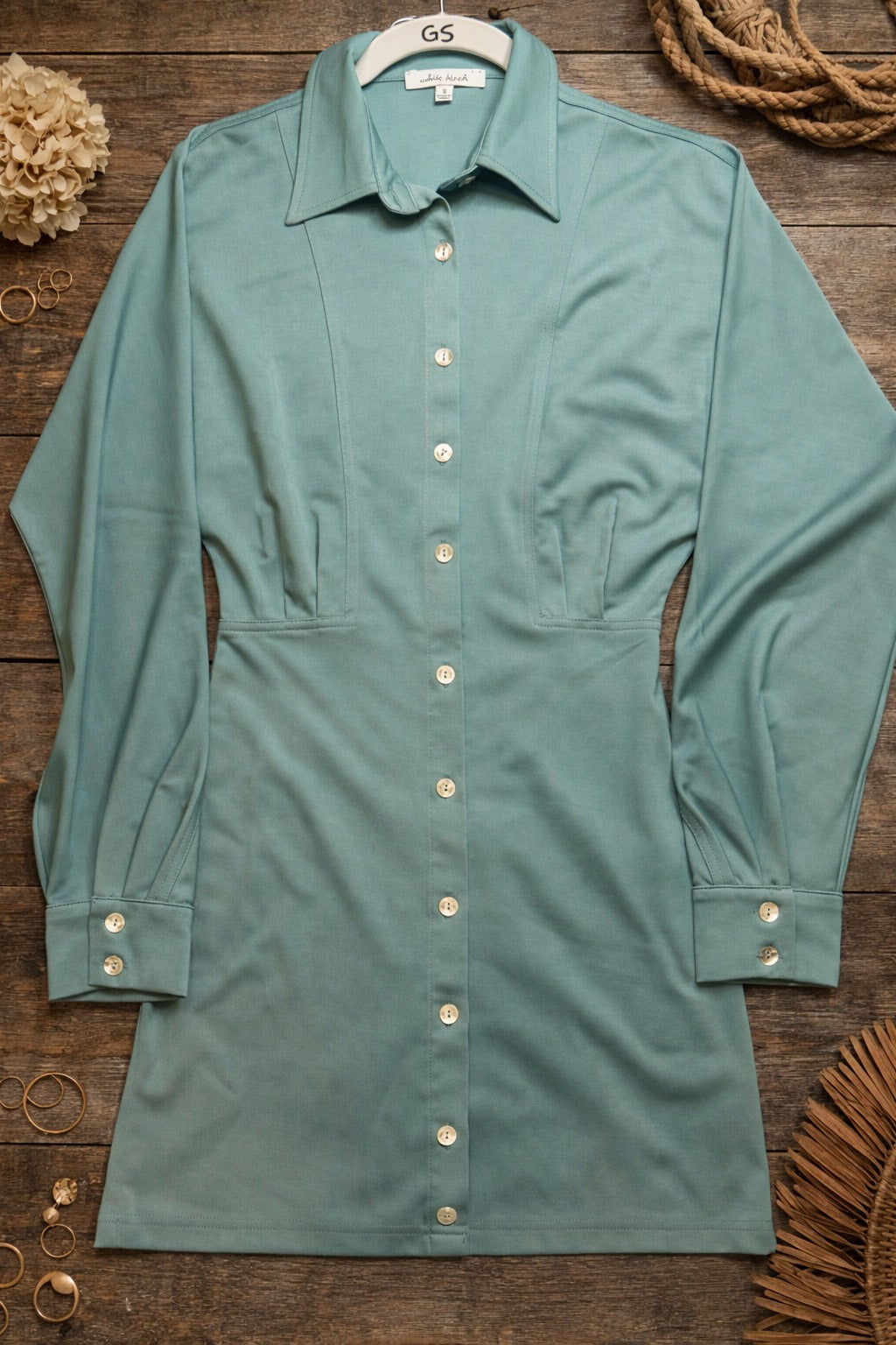 Green Sage White Birch Dress