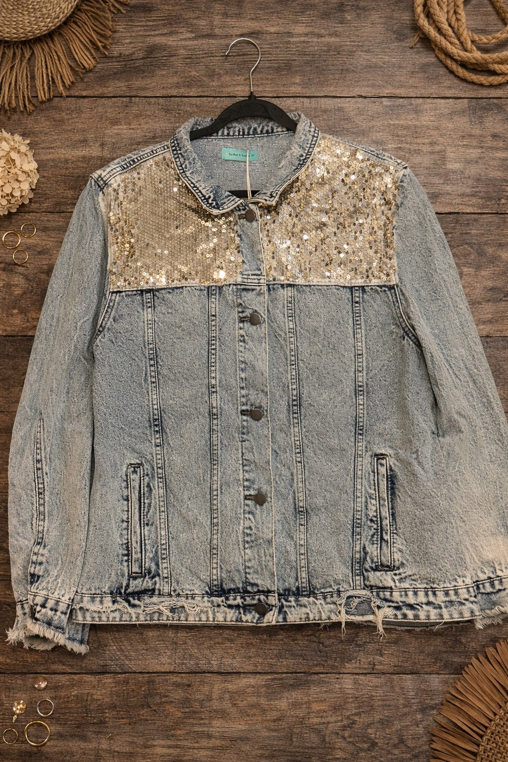 Sunshine & Rodeo Denim Sequin Jacket