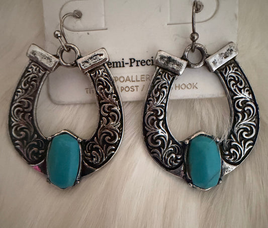 Horseshoe Turquoise Earrings
