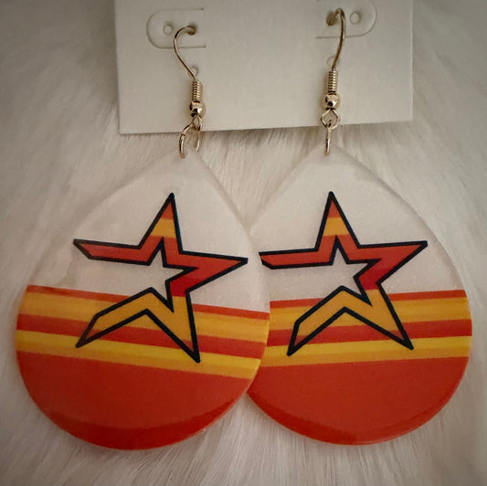 Astros Tear Drop Star Earrings