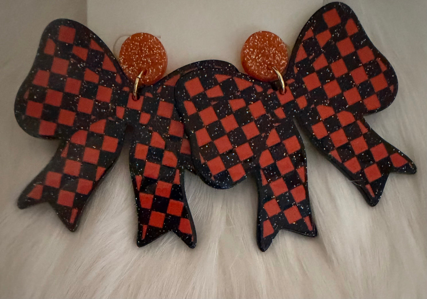Checkered Astros Earrings