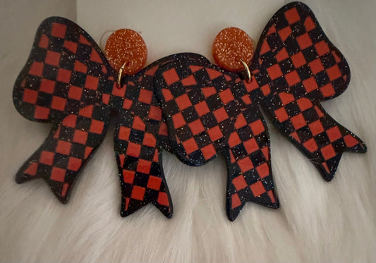 Checkered Astros Earrings
