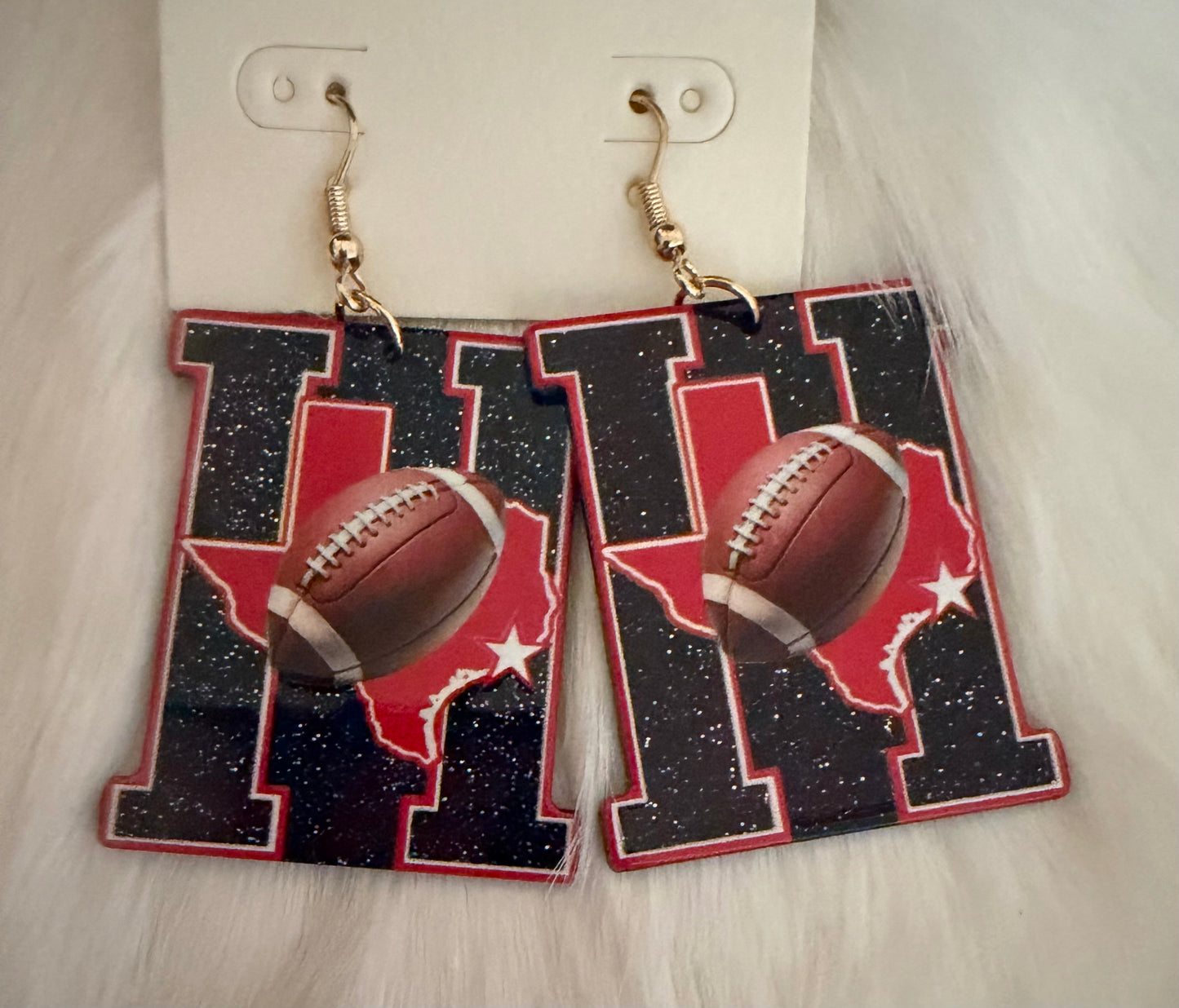 Texans H Football Earrings