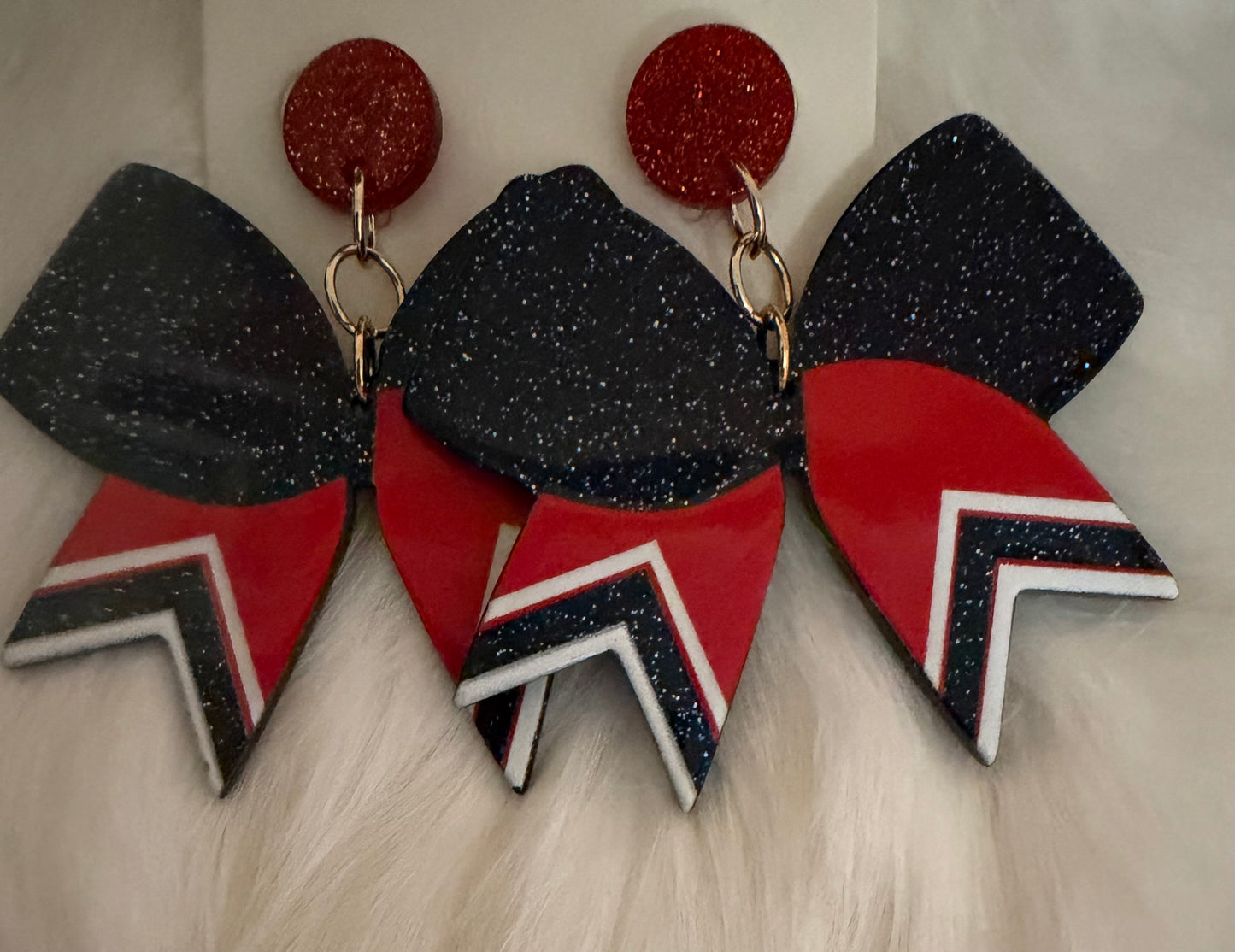 Texans Colored Bow Earrings