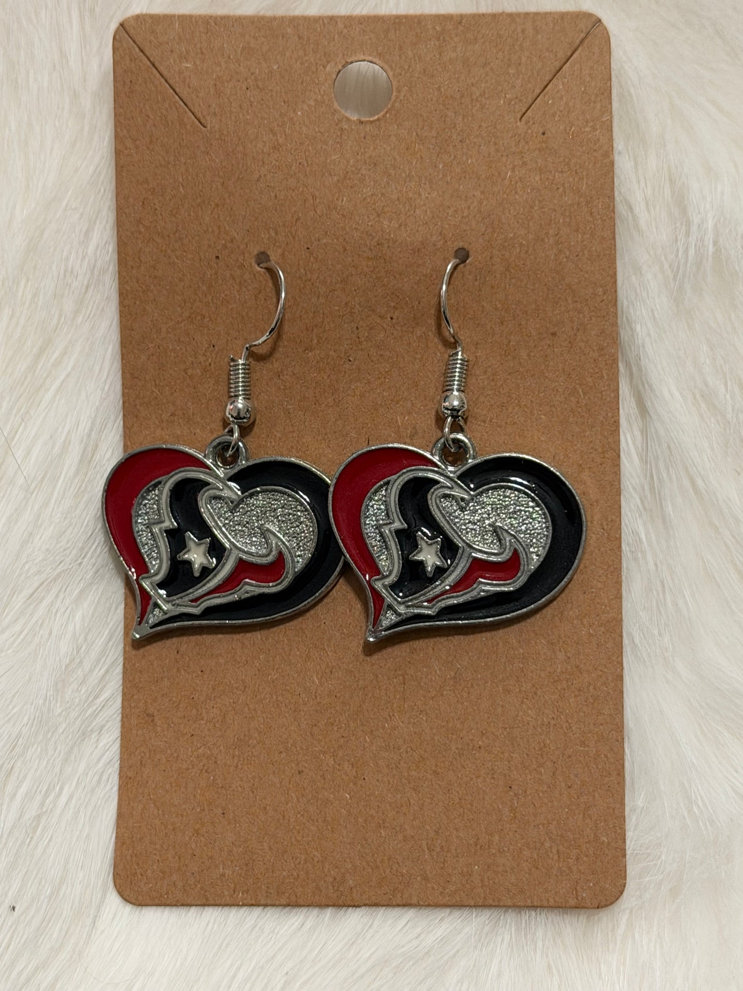 Texans Heart Earrings
