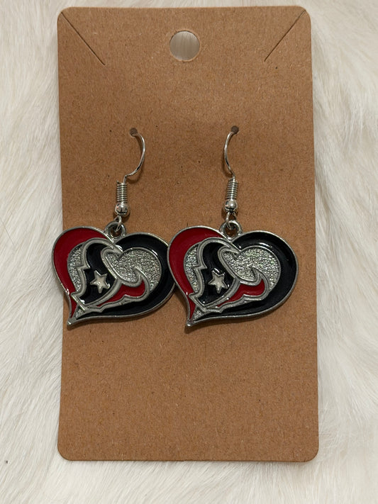 Texans Heart Earrings