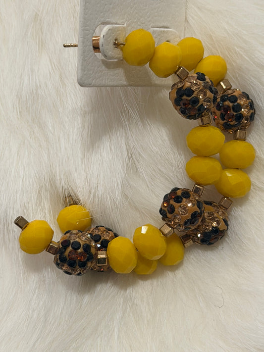 Yellow and Cheetah earrings