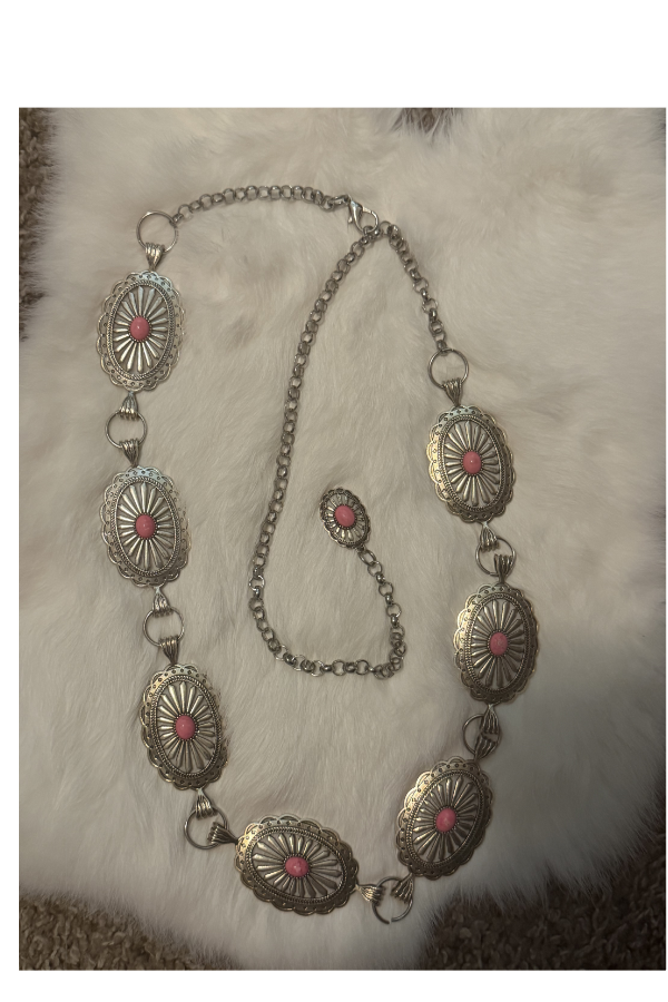 Concho belt with Pink Stones